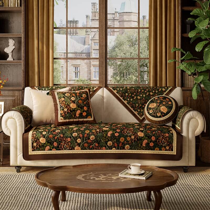Garden Vintage Luxury Furniture Protector Non-Slip Couch Cover - Image 10
