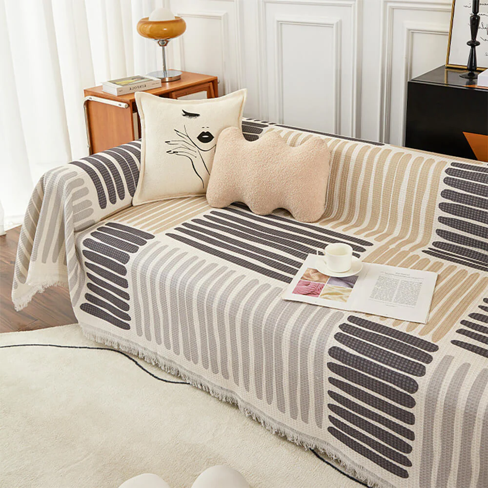 Geometric Pattern Multicolour Couch Cover - Modern Design for a Stylish Home - Image 4