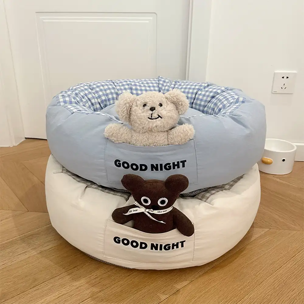 Goodnight Deep Sleep All-around Calming Dog Bed with Bear Toy - Image 14