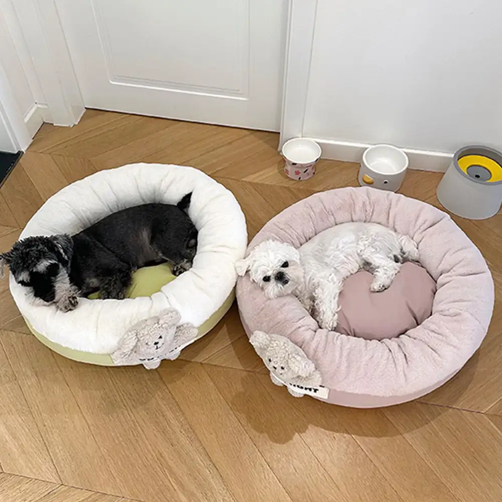 Goodnight Deep Sleep All-around Calming Dog Bed with Bear Toy - Image 3