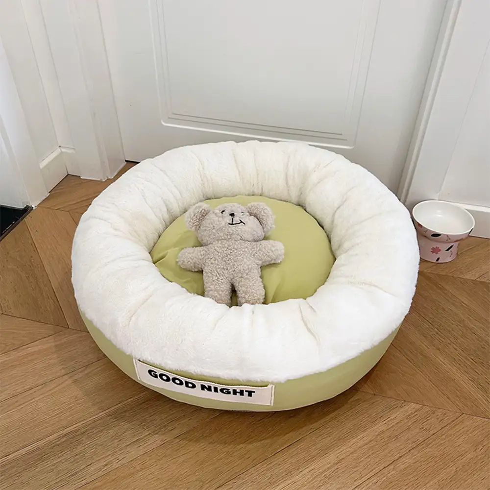 Goodnight Deep Sleep All-around Calming Dog Bed with Bear Toy - Image 5