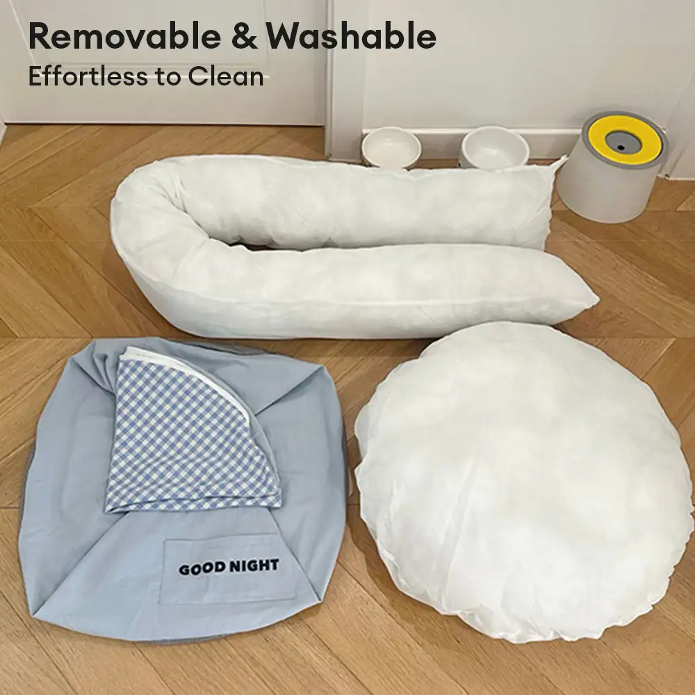 Goodnight Deep Sleep All-around Calming Dog Bed with Bear Toy - Image 8