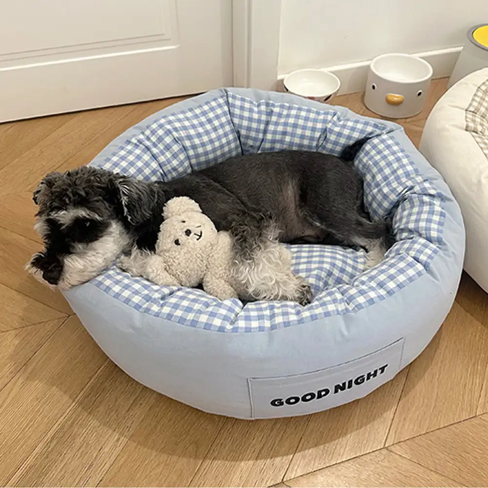 Goodnight Deep Sleep All-around Calming Dog Bed with Bear Toy - Image 9