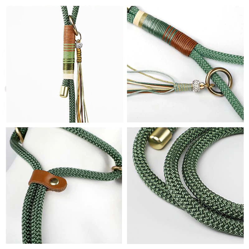 Hand-knitted Braided Rope Cool Dog Accessories Training Lead - Image 3