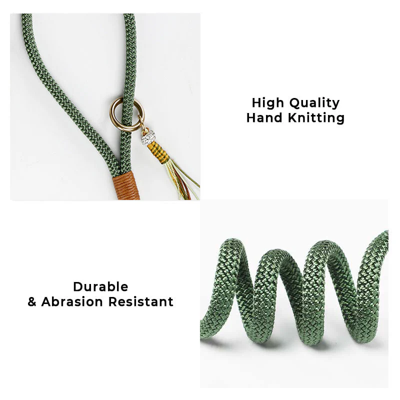 Hand-knitted Braided Rope Cool Dog Accessories Training Lead - Image 4
