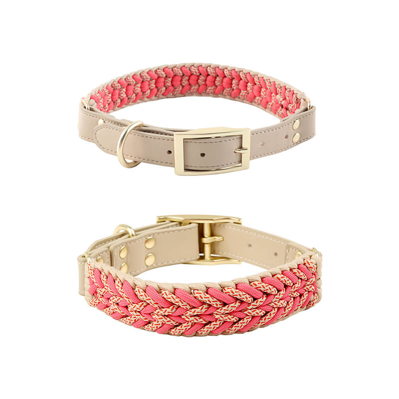 Hand-Woven Leather Multifunctional Anti-Pull Dog Collar and Lead Set - Image 13