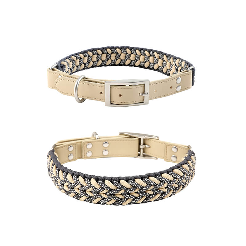 Hand-Woven Leather Multifunctional Anti-Pull Dog Collar and Lead Set - Image 16