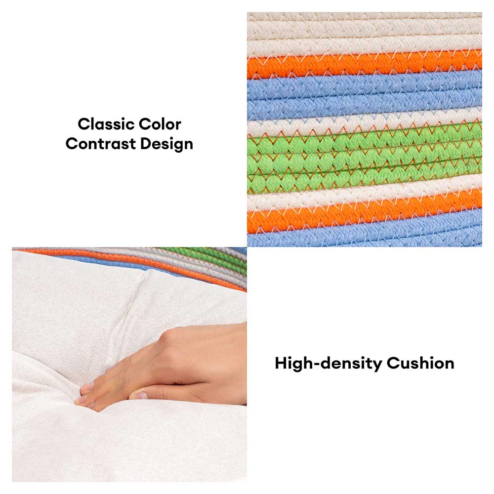 Handcrafted Stripe Calming Pet Bed - Timeless Nest - Image 5
