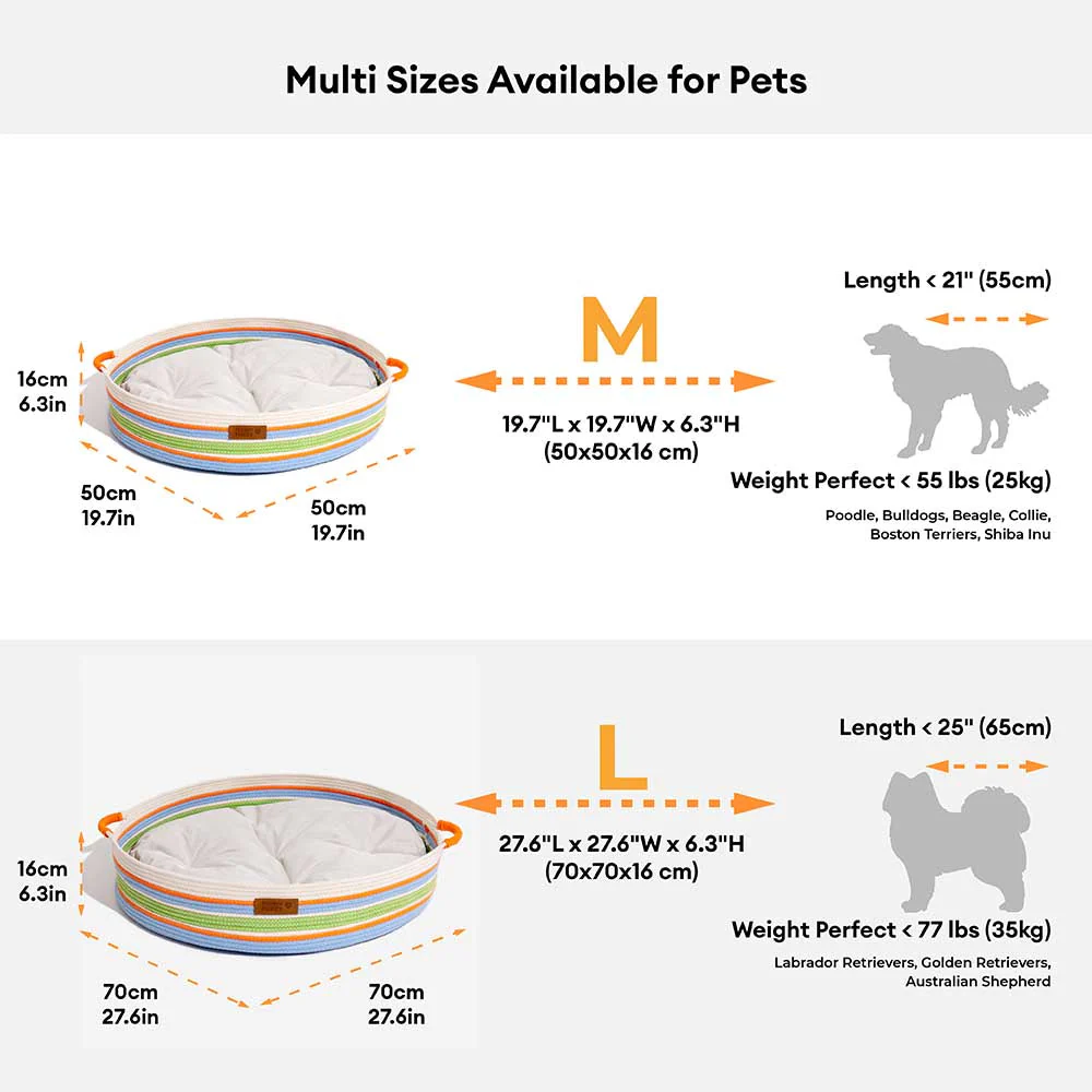Handcrafted Stripe Calming Pet Bed - Timeless Nest - Image 6