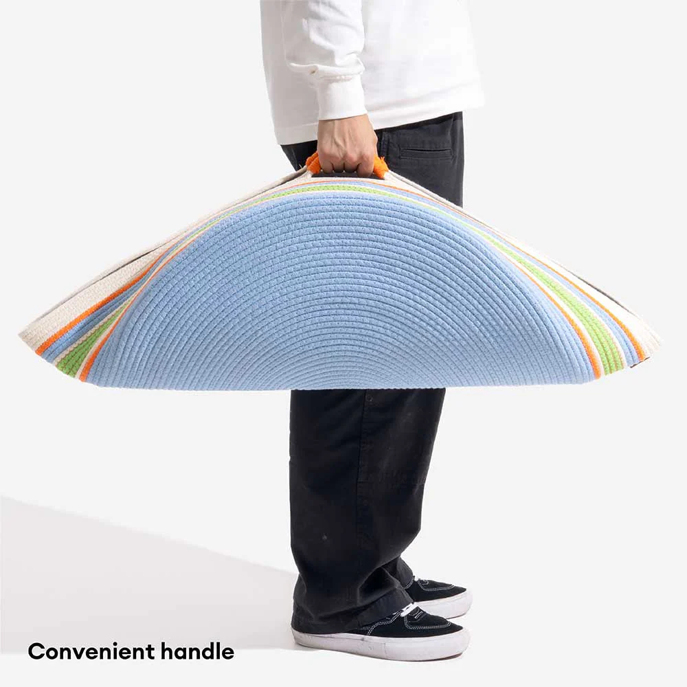 Handcrafted Stripe Calming Pet Bed - Timeless Nest - Image 8