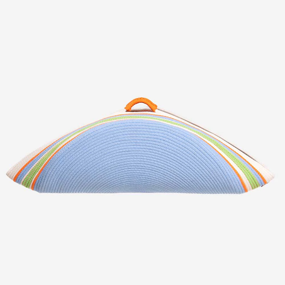 Handcrafted Stripe Calming Pet Bed - Timeless Nest - Image 9