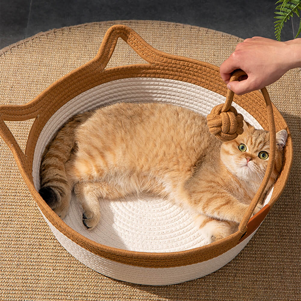 Handmade Cosy Multi-Use Durable Woven Cat Nest Bed - Image 11