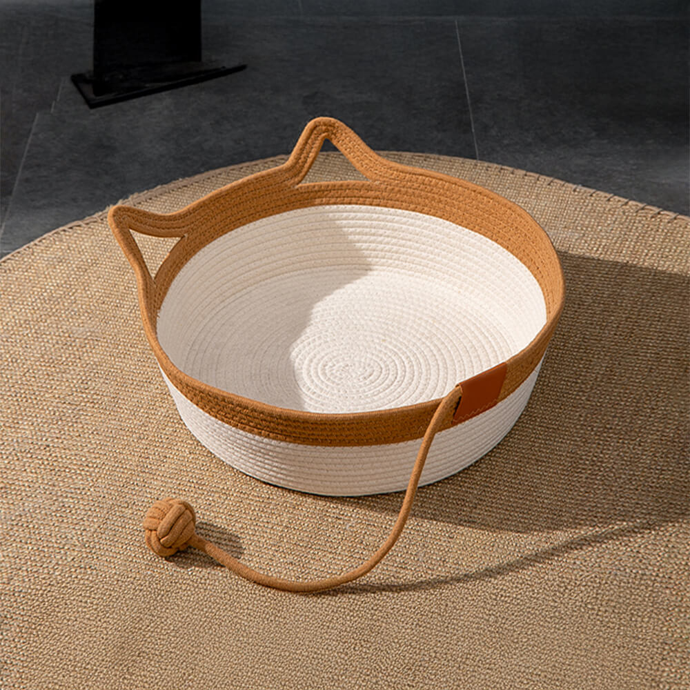 Handmade Cosy Multi-Use Durable Woven Cat Nest Bed - Image 12