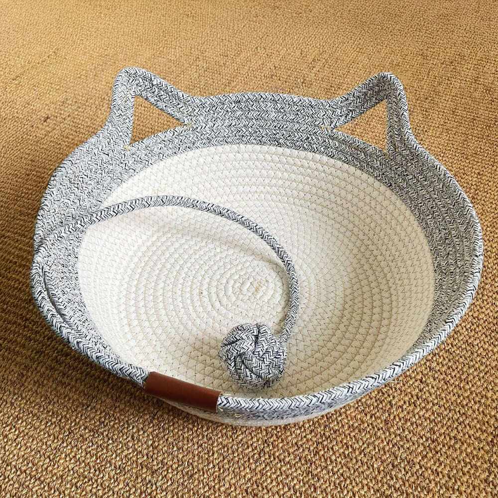 Handmade Cosy Multi-Use Durable Woven Cat Nest Bed - Image 3