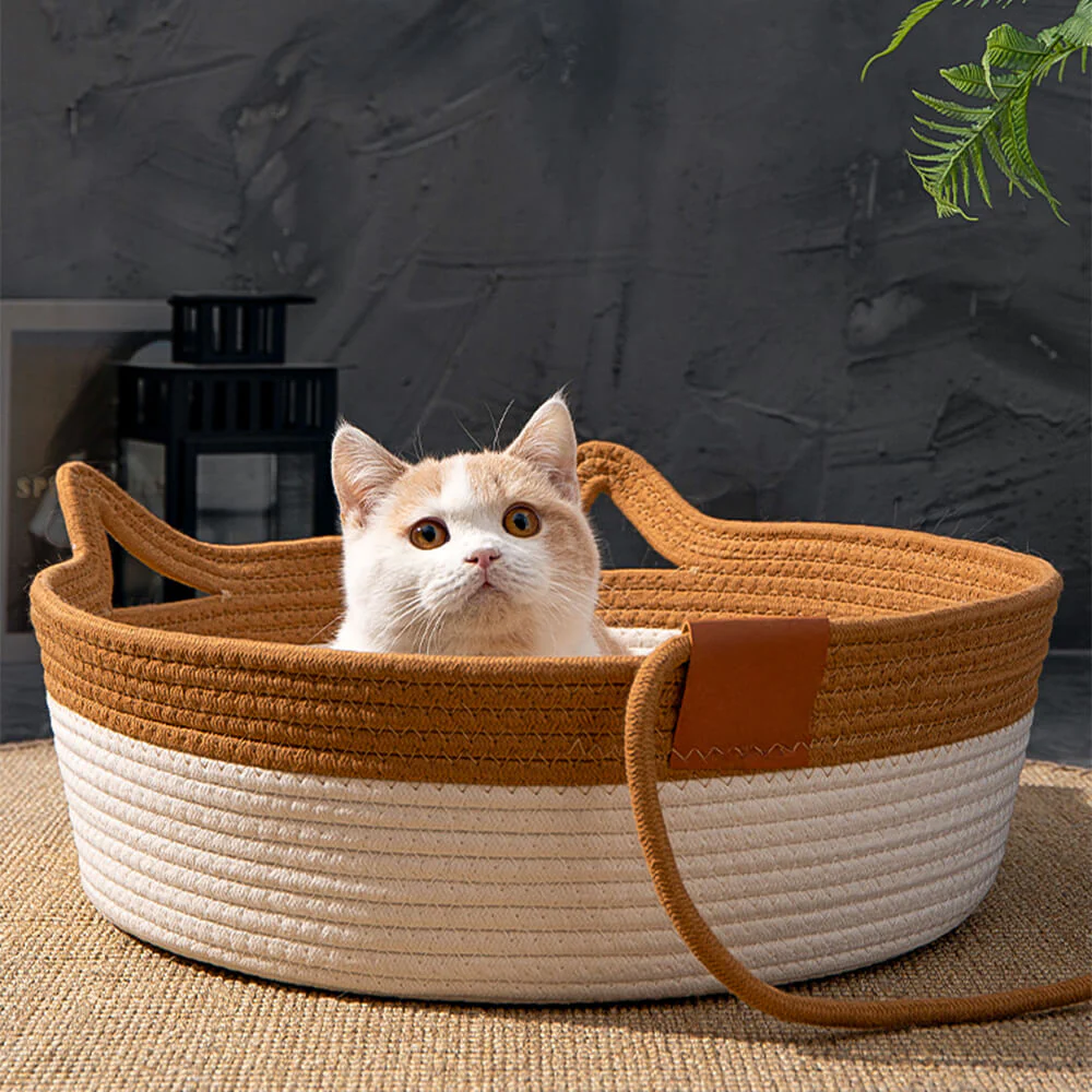 Handmade Cosy Multi-Use Durable Woven Cat Nest Bed - Image 4