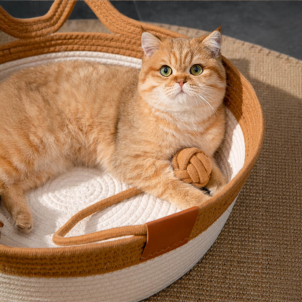 Handmade Cosy Multi-Use Durable Woven Cat Nest Bed - Image 7