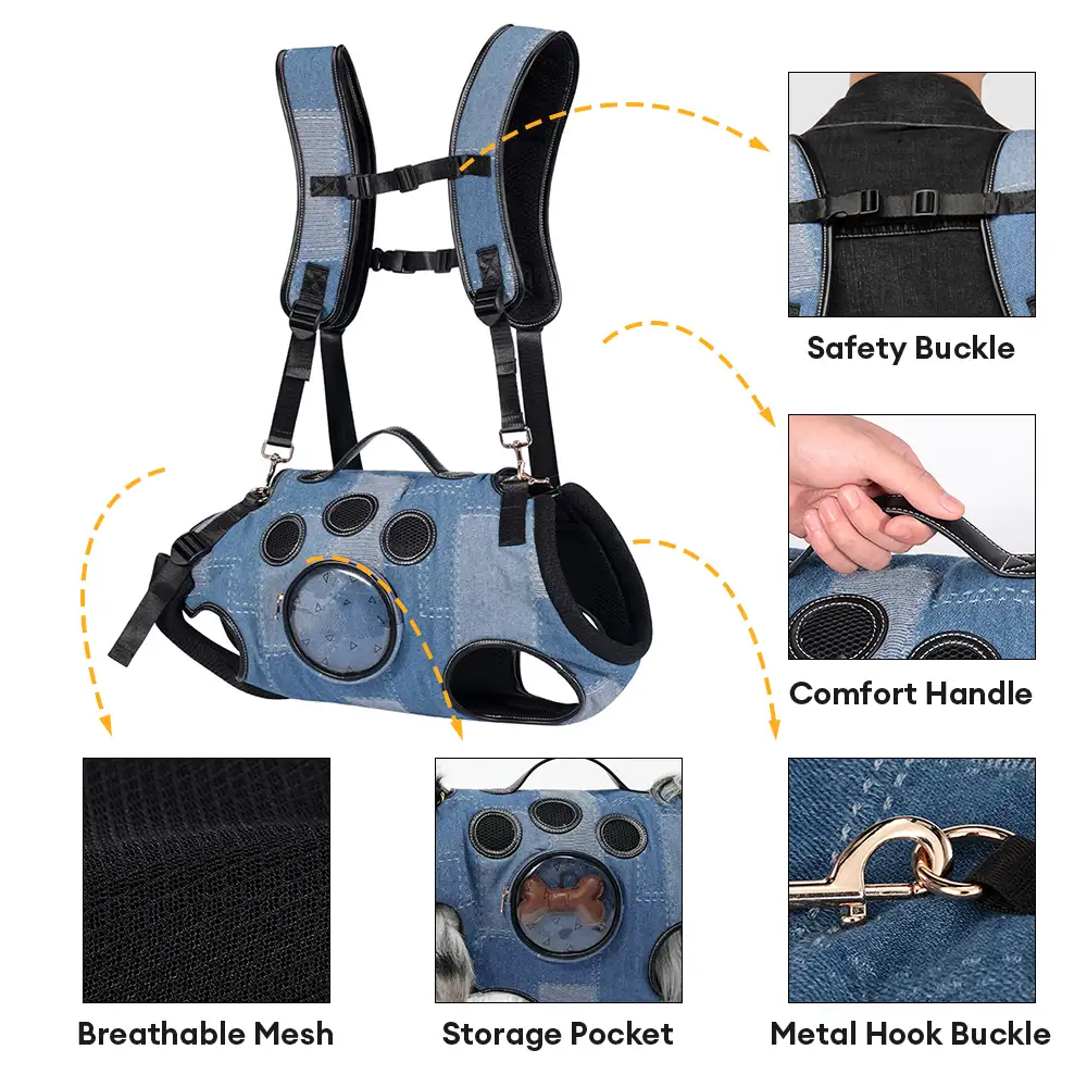 Hands-Free Dog Backpack Carrier for Travel & Hiking – Multifunctional Pack for Medium Dogs - Image 4