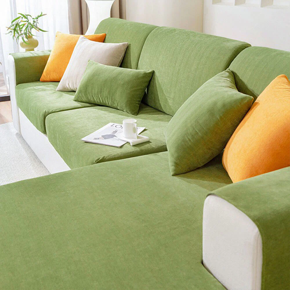 Herringbone Chenille Elastic Full Coverage Anti-Slip Magic Couch Cover - Image 7