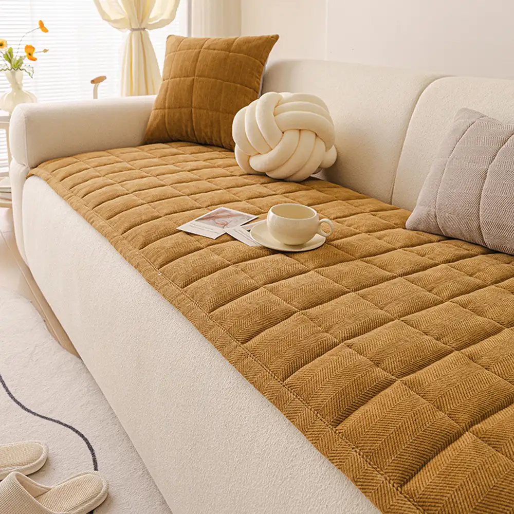 Herringbone Chenille Elegant Breathable Sofa Decoration Non-slip Couch Cover - Image 18