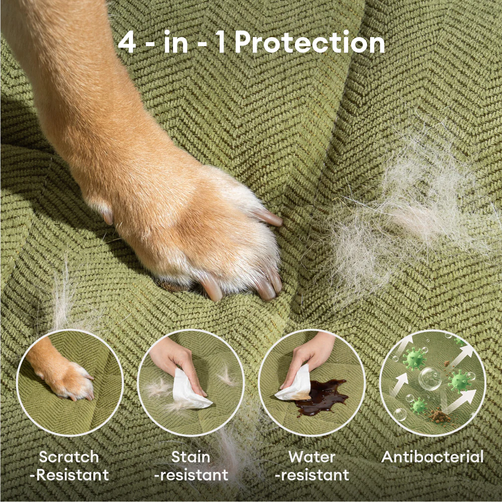 Herringbone Chenille Elegant Breathable Sofa Decoration Non-slip Couch Cover - Image 4