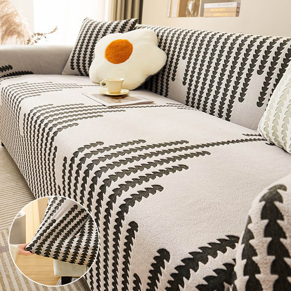 Herringbone Cozy Full-Wrap Stretch Magic Couch Cover - Image 2