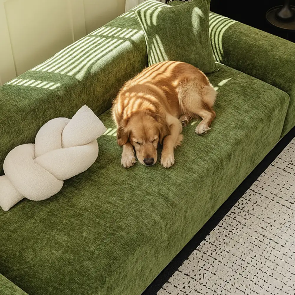 Herringbone Full Coverage Comfortable Scratch-Resistant Sofa Protection Magic Couch Cover - Image 11