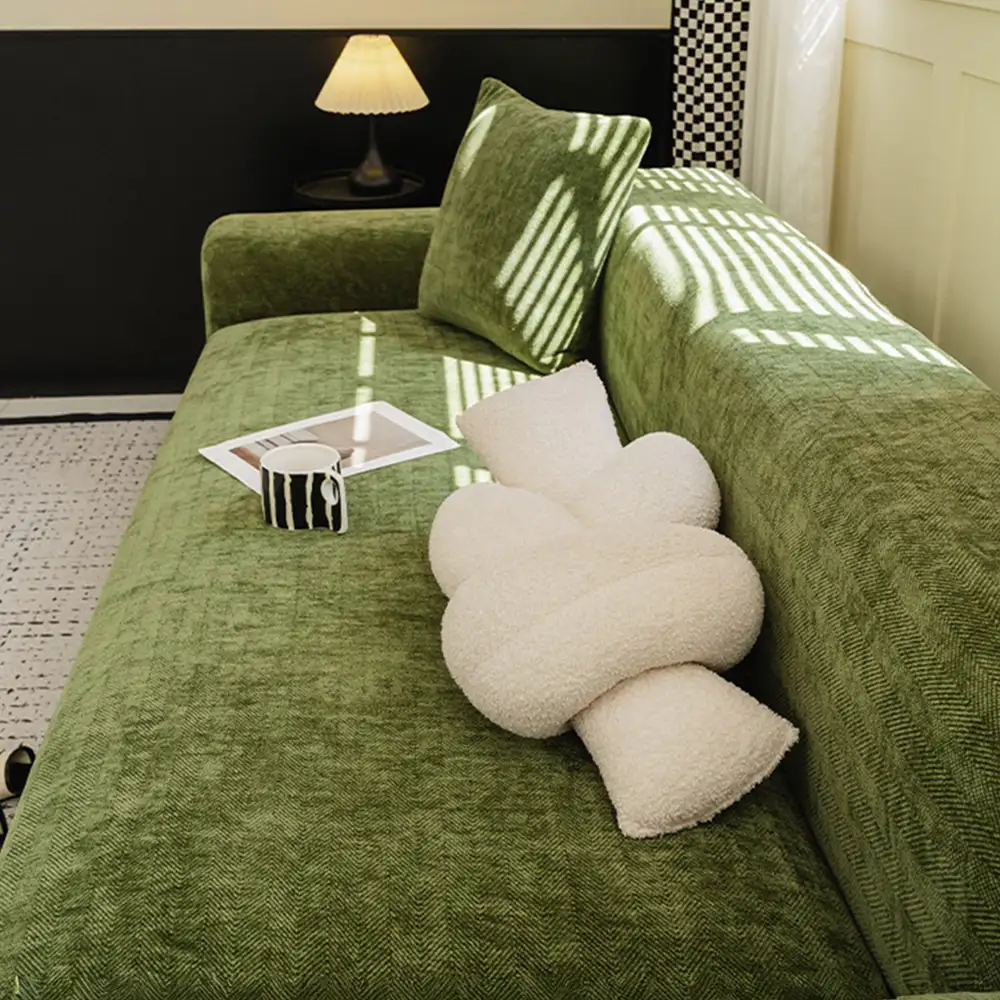 Herringbone Full Coverage Comfortable Scratch-Resistant Sofa Protection Magic Couch Cover - Image 15