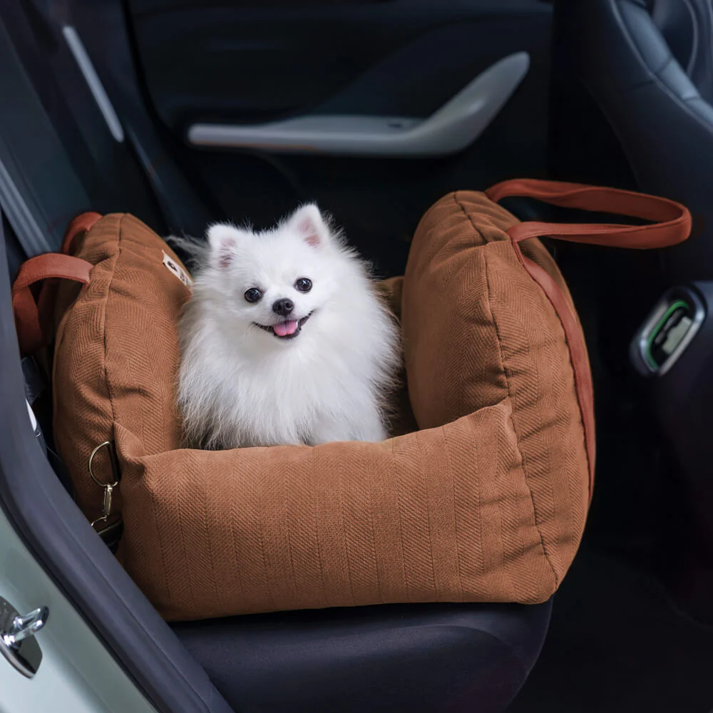 Herringbone Travel Bolster Safety Puppy Dog Car Seat Bed - Image 8
