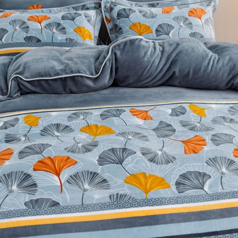 Homely Floral Milk Velvet Comfortable Bed Sheet Set With Bed Skirt - Image 3