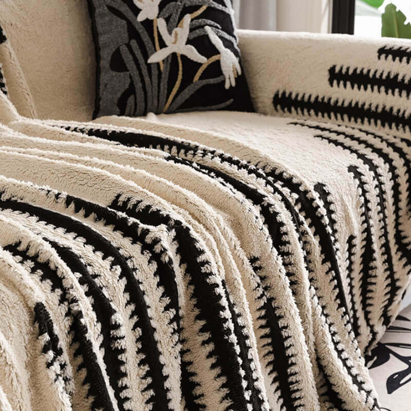 Homely Plush Sofa Cosy Anti-scratch Full Coverage Decoration Couch Cover - Image 3