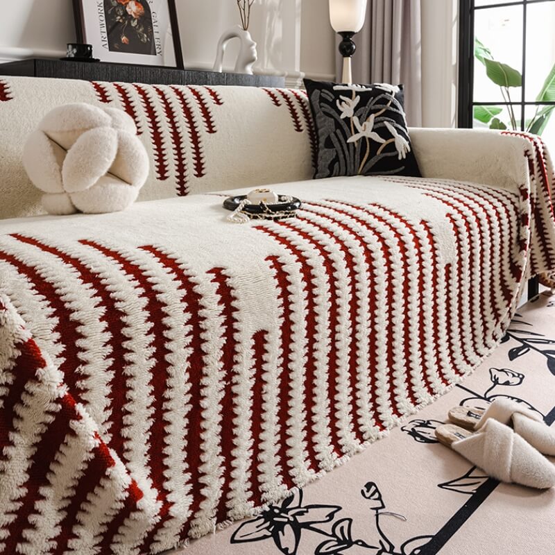 Homely Plush Sofa Cosy Anti-scratch Full Coverage Decoration Couch Cover - Image 4