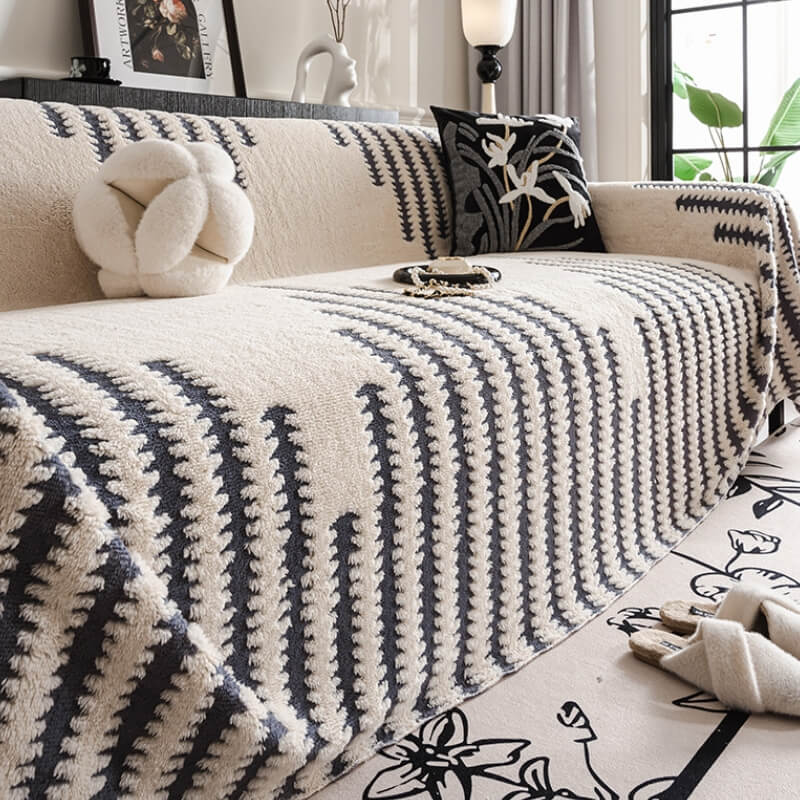 Homely Plush Sofa Cosy Anti-scratch Full Coverage Decoration Couch Cover - Image 5