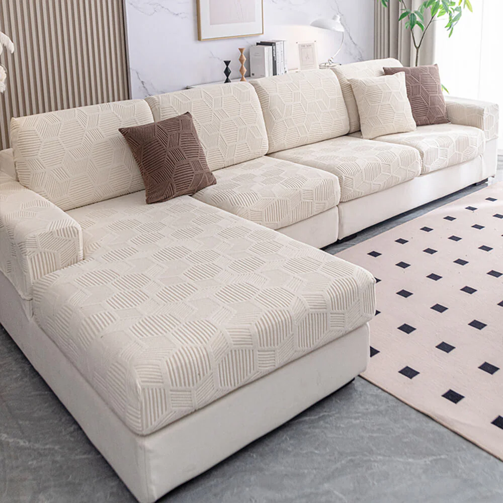 Honeycomb Pattern Water-resistant Stretch Full-Cover Magic Couch Cover - Image 10