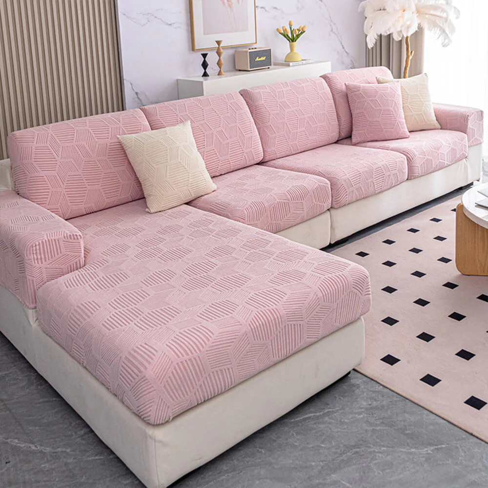 Honeycomb Pattern Water-resistant Stretch Full-Cover Magic Couch Cover - Image 11