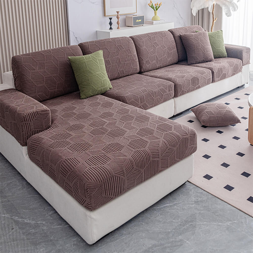 Honeycomb Pattern Water-resistant Stretch Full-Cover Magic Couch Cover - Image 12