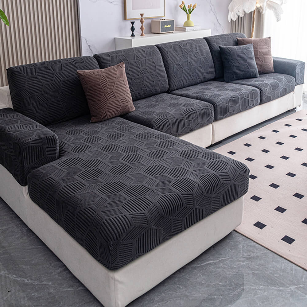Honeycomb Pattern Water-resistant Stretch Full-Cover Magic Couch Cover - Image 13