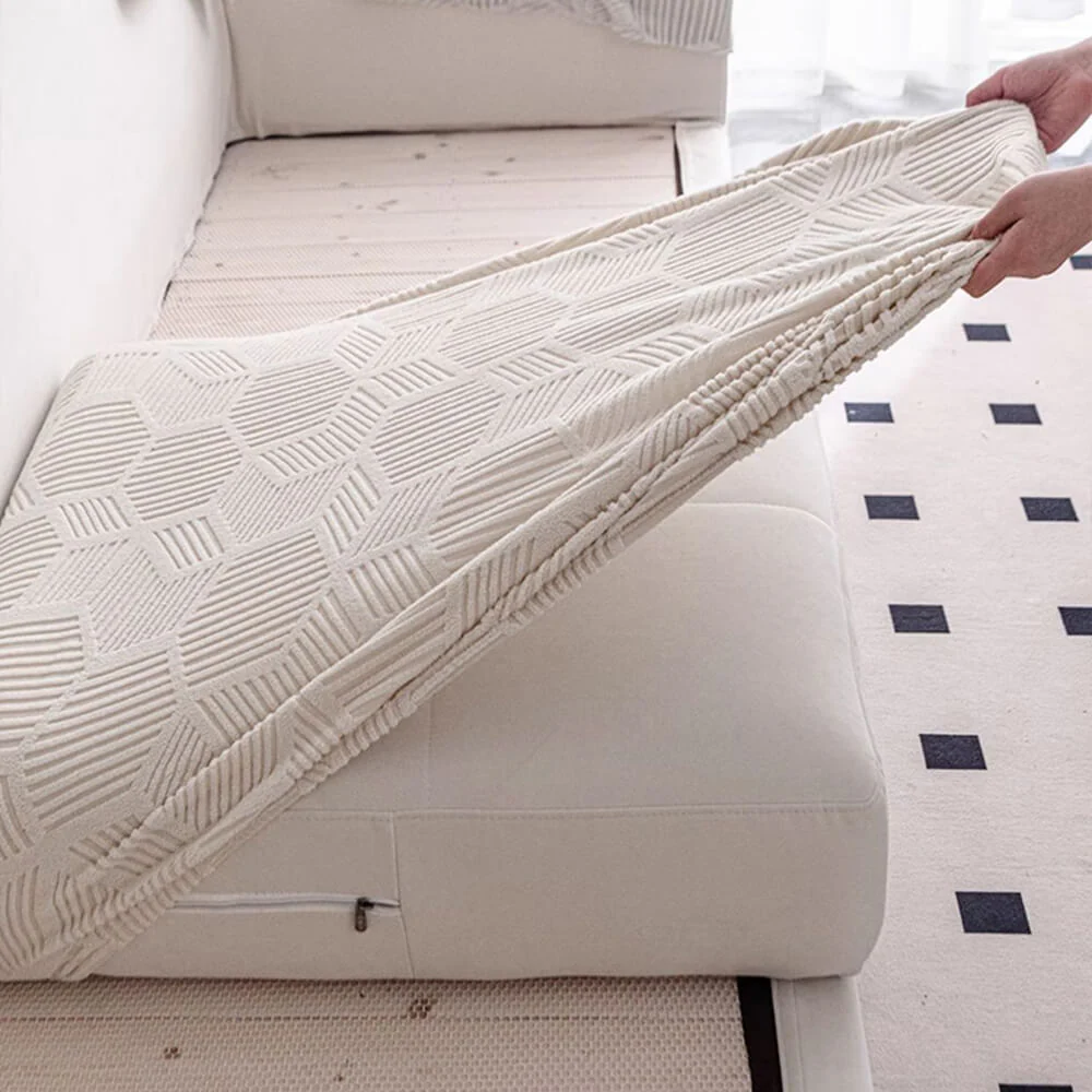 Honeycomb Pattern Water-resistant Stretch Full-Cover Magic Couch Cover - Image 4