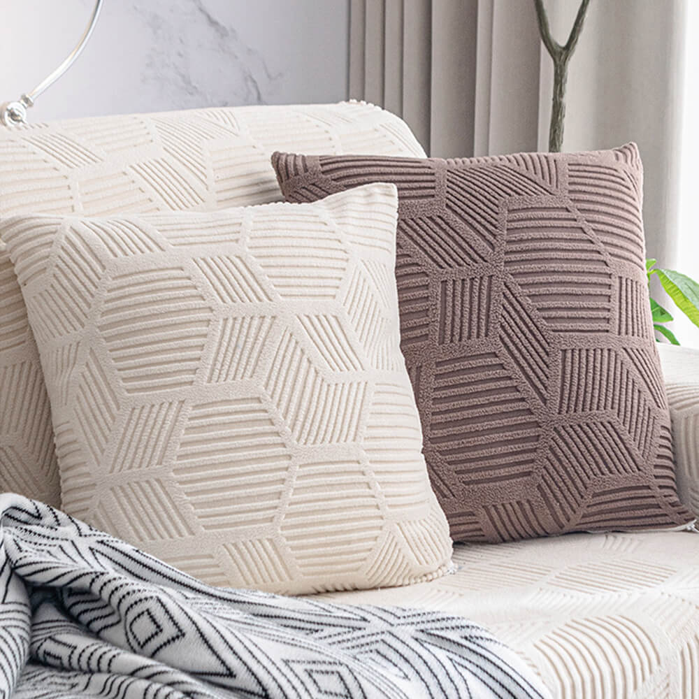 Honeycomb Pattern Water-resistant Stretch Full-Cover Magic Couch Cover - Image 5