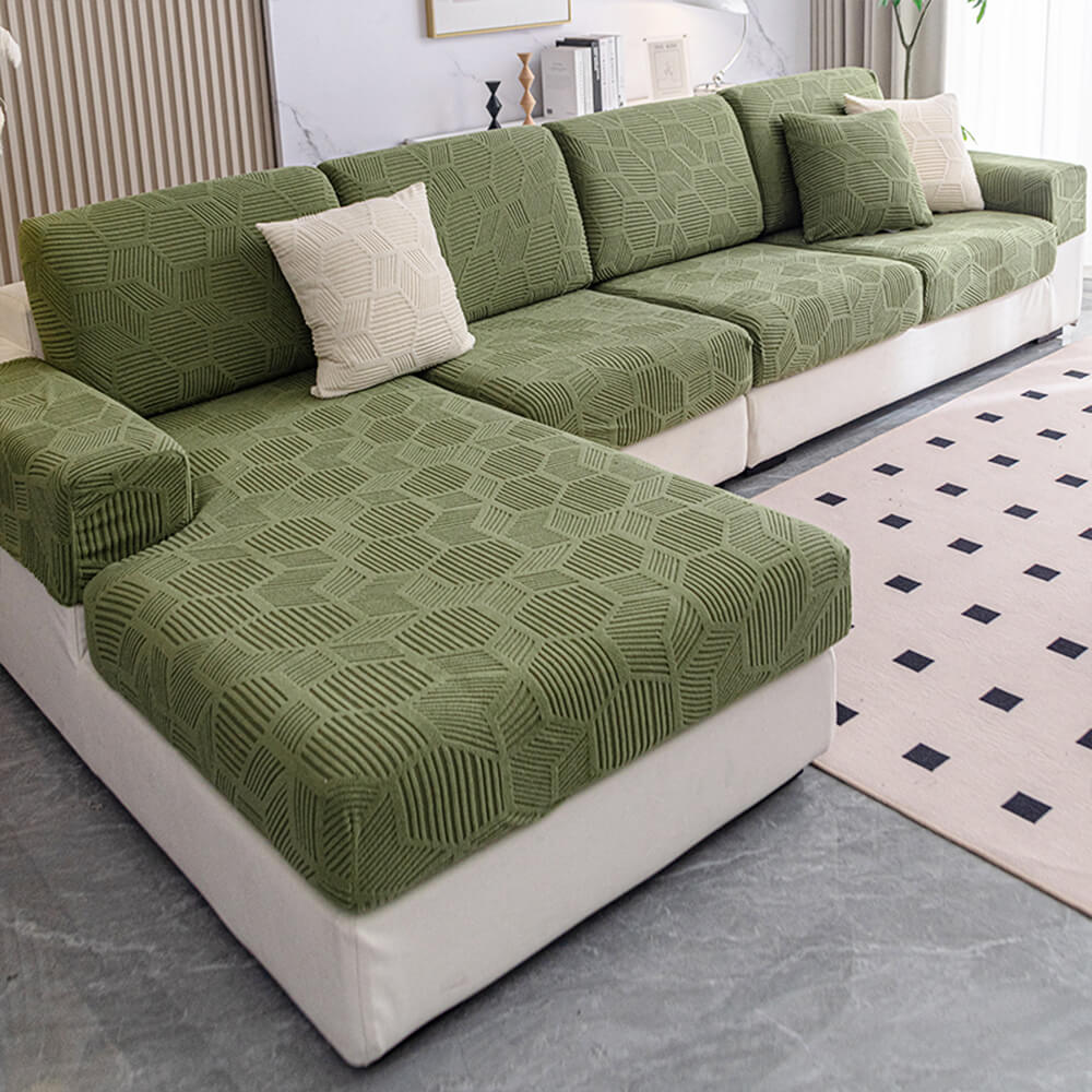 Honeycomb Pattern Water-resistant Stretch Full-Cover Magic Couch Cover - Image 7