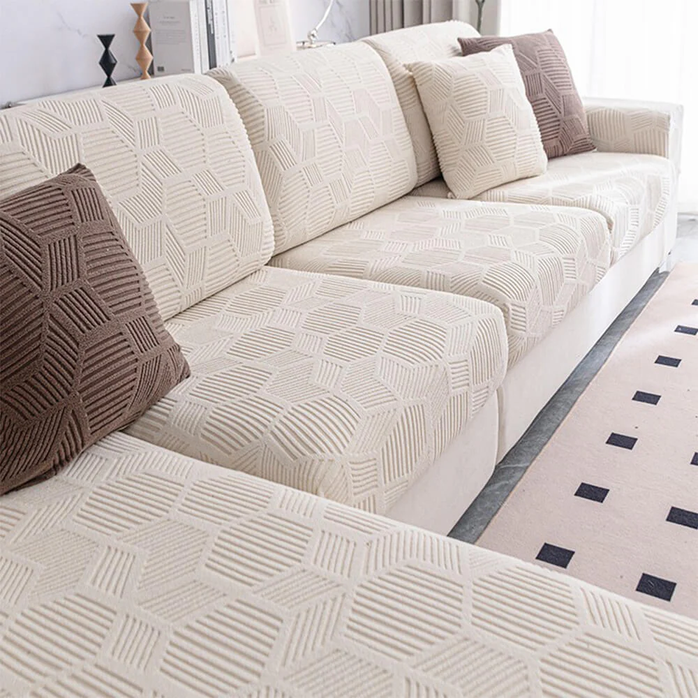 Honeycomb Pattern Water-resistant Stretch Full-Cover Magic Couch Cover - Image 8