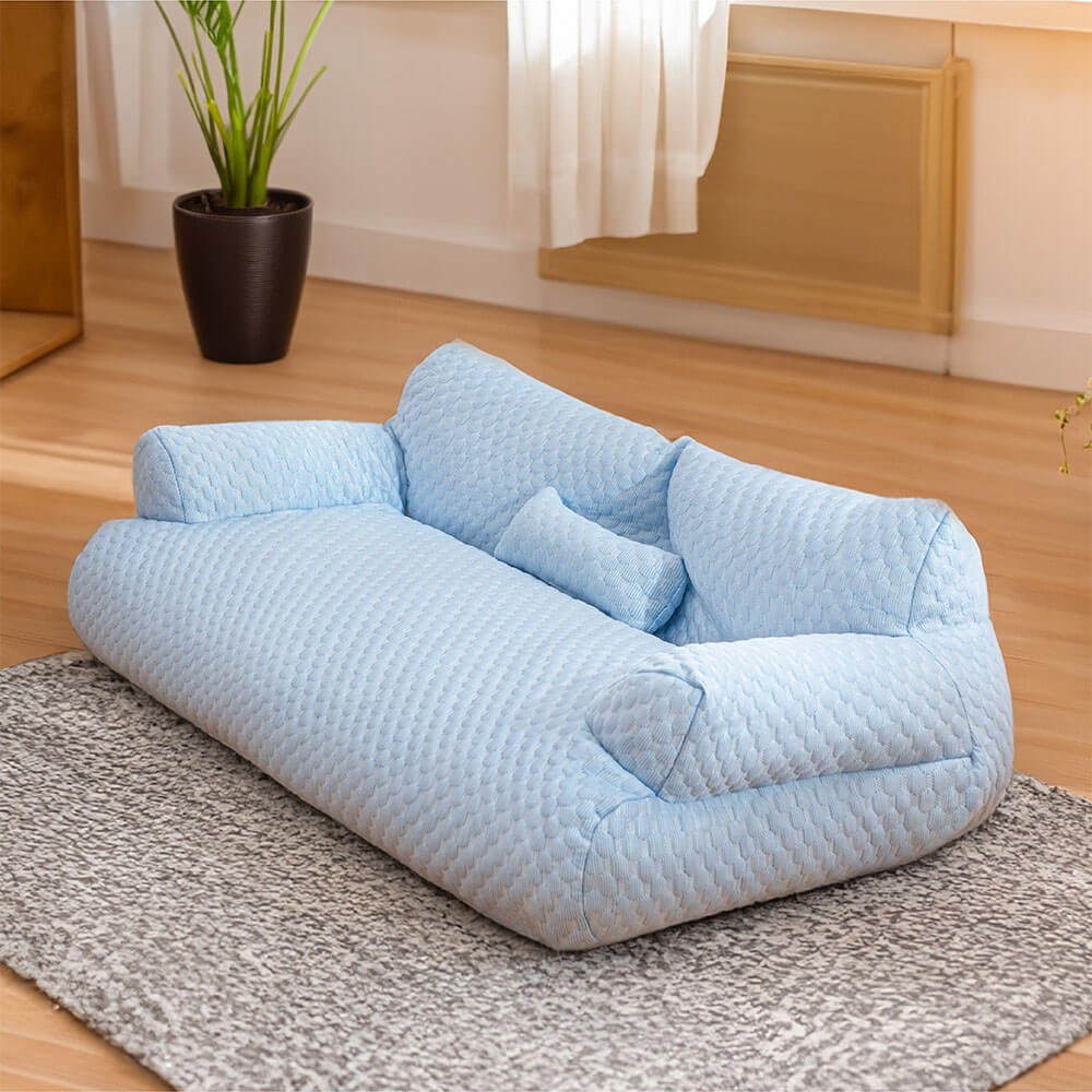 Ice Silk Cooling Pet Bed Breathable Washable Dog Sofa Bed - Image 5