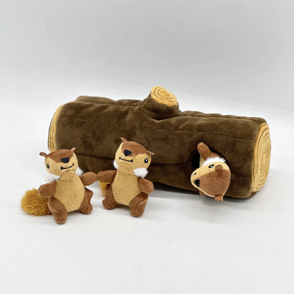 Interactive Squirrel Hide-and-Seek Dog Toy with Tree Trunk - Image 4