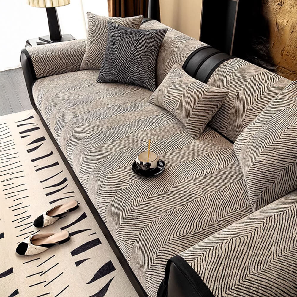 Irregular Tree Pattern Thick Chenille Couch Cover - Image 4