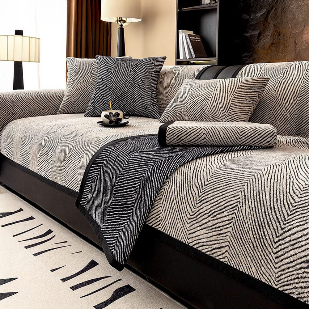 Irregular Tree Pattern Thick Chenille Couch Cover - Image 5
