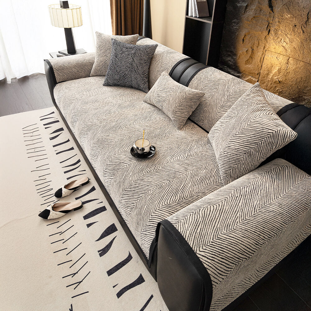 Irregular Tree Pattern Thick Chenille Couch Cover - Image 9