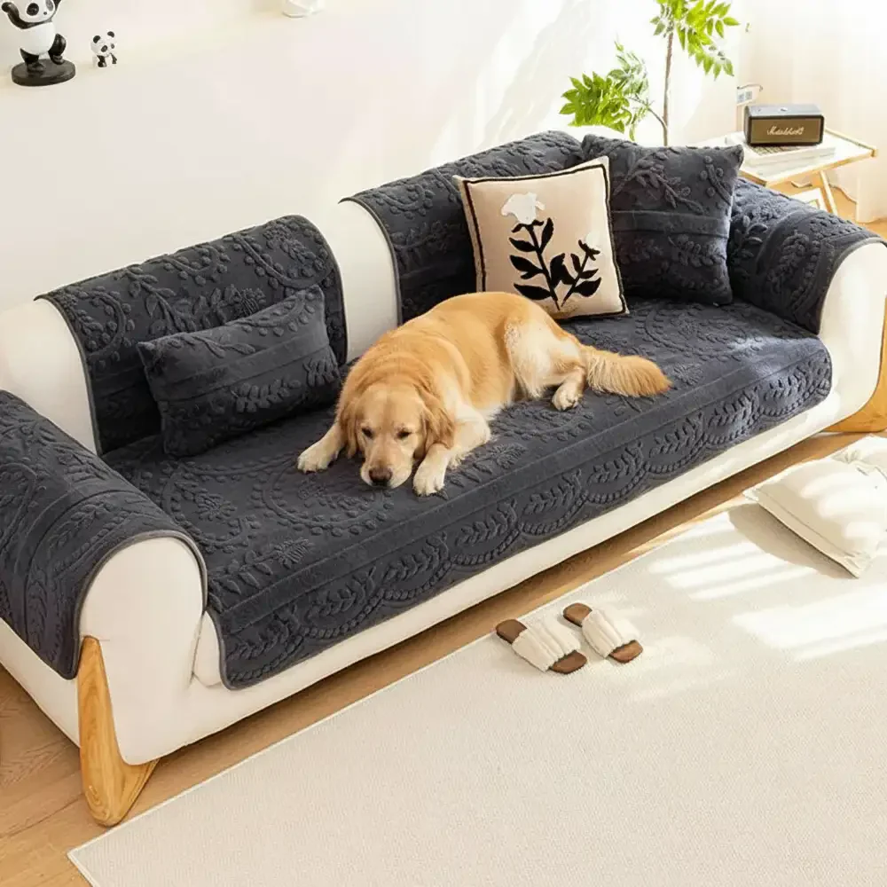 Jacquard Plush Comfortable Scratch-Resistant Non-Slip Couch Cover - Image 10