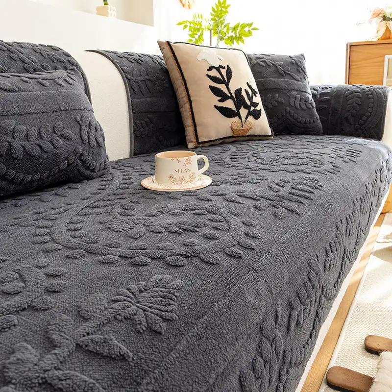Jacquard Plush Comfortable Scratch-Resistant Non-Slip Couch Cover - Image 12