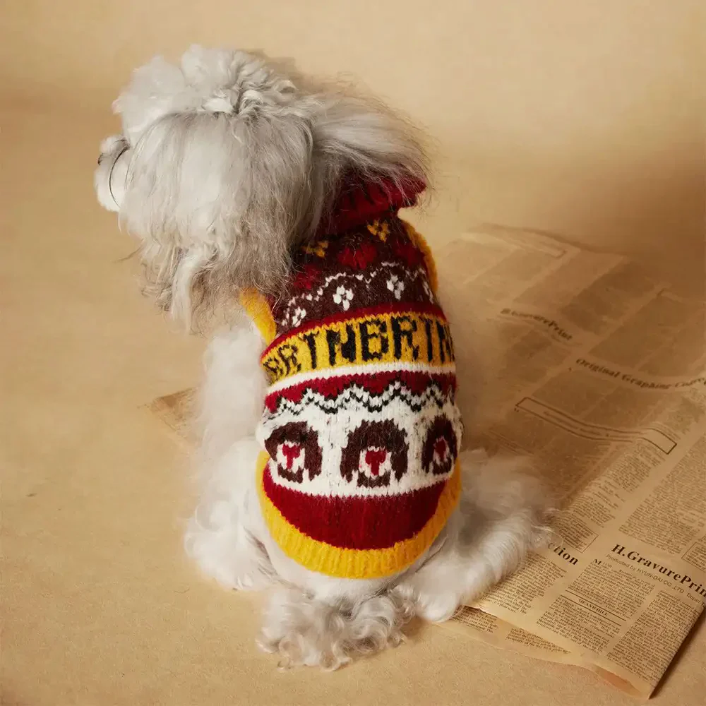 Jacquard Thick-Knit Sleeveless Dog Jumper – Designed for Dachshunds, French Bulldogs & Pugs - Image 10