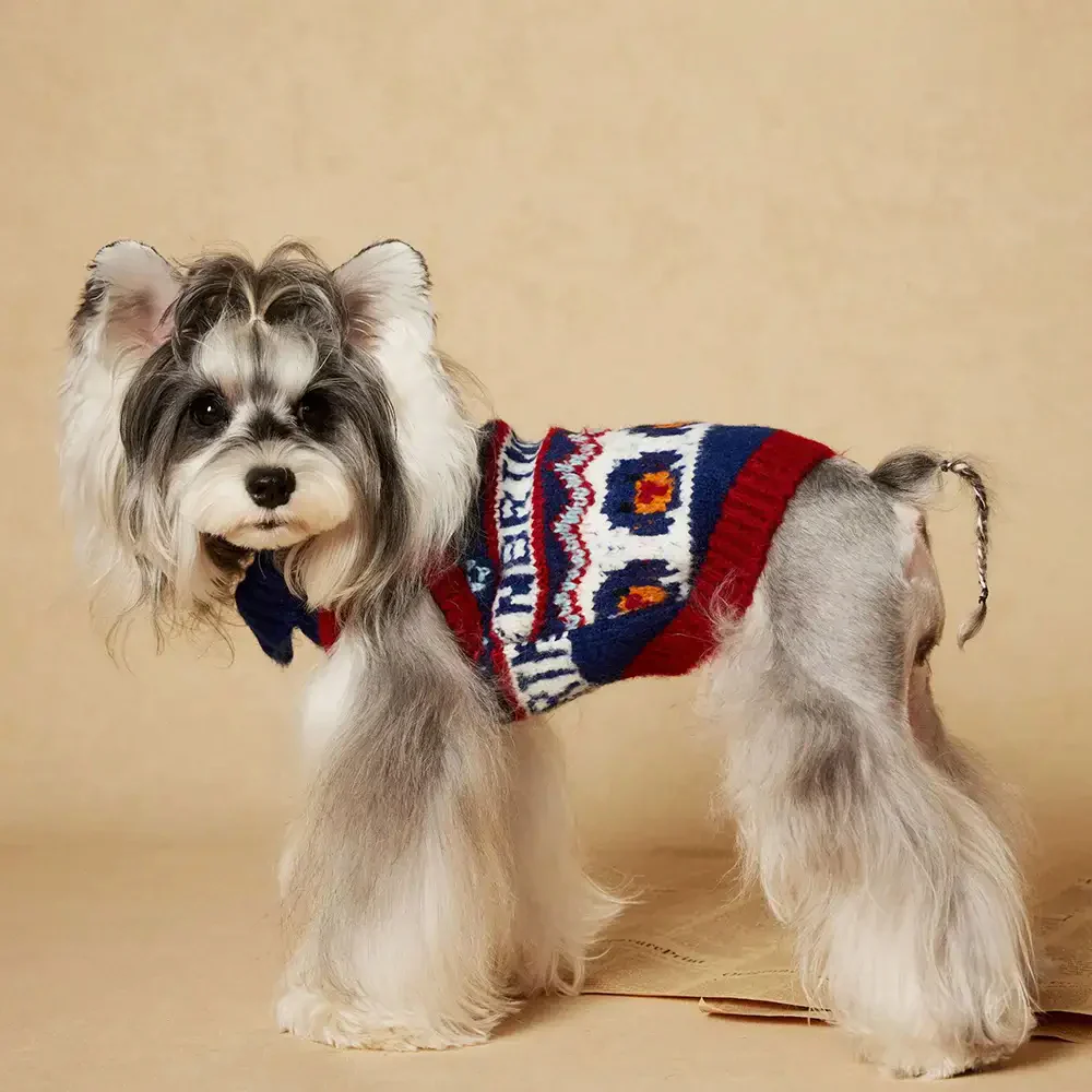 Jacquard Thick-Knit Sleeveless Dog Jumper – Designed for Dachshunds, French Bulldogs & Pugs - Image 12