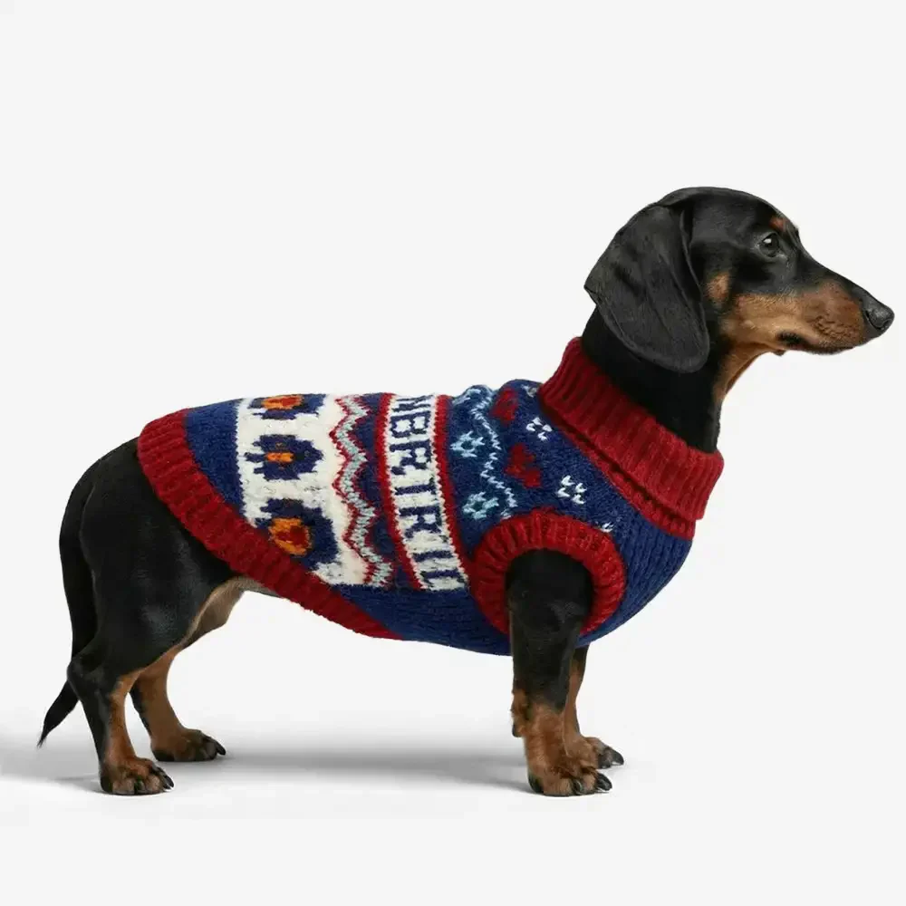 Jacquard Thick-Knit Sleeveless Dog Jumper – Designed for Dachshunds, French Bulldogs & Pugs - Image 2